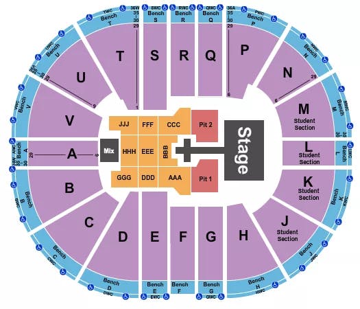  PHIL WICKHAM Seating Map Seating Chart