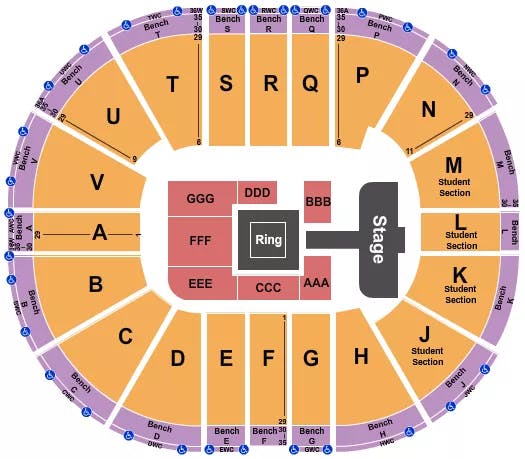  WRESTLING Seating Map Seating Chart