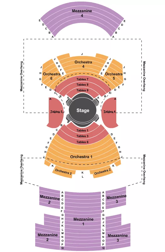 VIRGINIA AUGUST WILSON THEATRE NY CABARET Seating Map Seating Chart