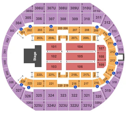  END STAGE Seating Map Seating Chart