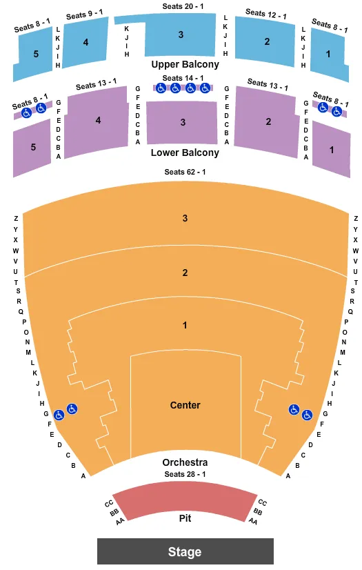 MARK C SMITH CONCERT HALL AT THE VON BRAUN CENTER ENDSTAGE 2 Seating Map Seating Chart