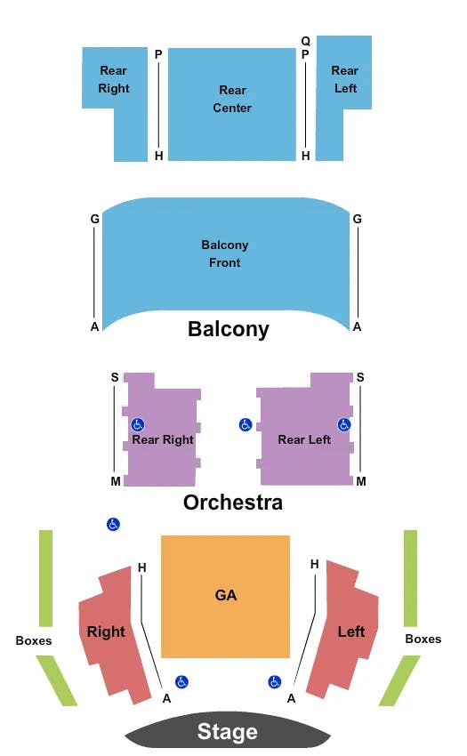  END STAGE CENTER GA Seating Map Seating Chart