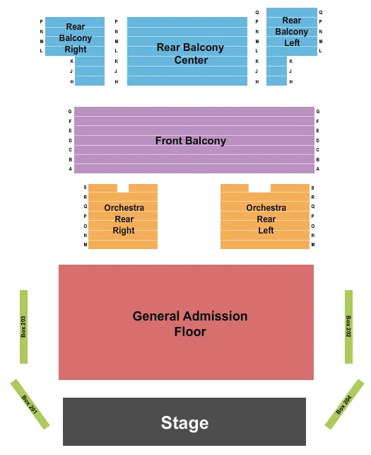  ENDSTAGE GA FLOOR Seating Map Seating Chart