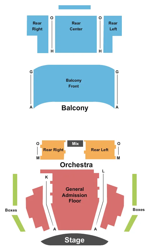  YACHT ROCK REVUE Seating Map Seating Chart