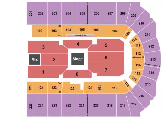  CENTER STAGE Seating Map Seating Chart