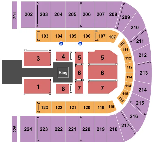  WWE LIVE Seating Map Seating Chart