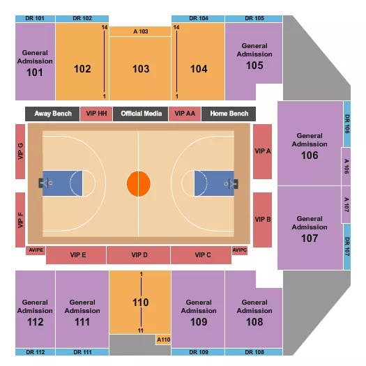  BASKETBALL GA Seating Map Seating Chart