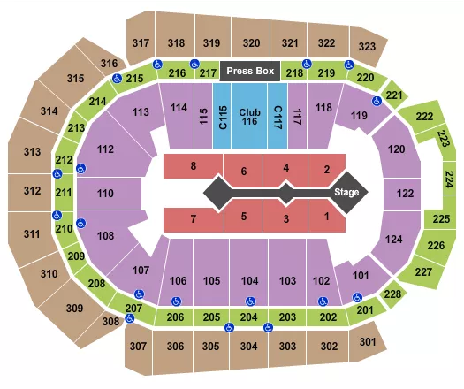 WELLS FARGO ARENA IA FOR KING AND COUNTRY Seating Map Seating Chart