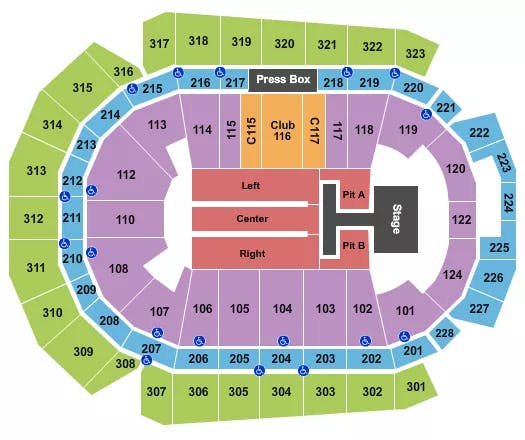 WELLS FARGO ARENA IA LUKE BRYAN 2024 Seating Map Seating Chart