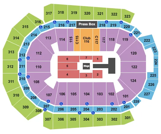 WELLS FARGO ARENA IA WWE 2 Seating Map Seating Chart