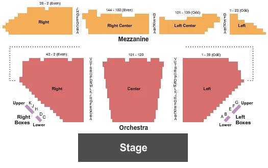 WINTER GARDEN THEATRE NEW YORK ENDSTAGE Seating Map Seating Chart