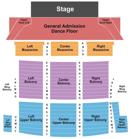  END STAGE Seating Map Seating Chart