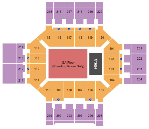  ENDSTAGE GA FLR Seating Map Seating Chart