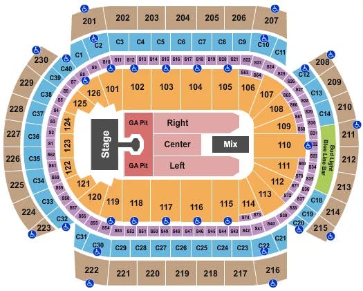  NICKELBACK Seating Map Seating Chart