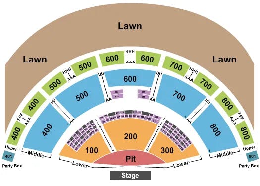  ENDSTAGE W PIT Seating Map Seating Chart