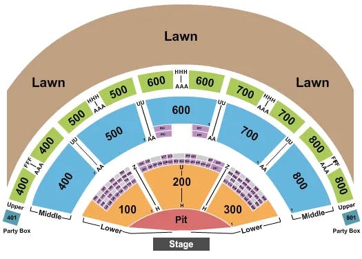  ENDSTAGE PIT Seating Map Seating Chart