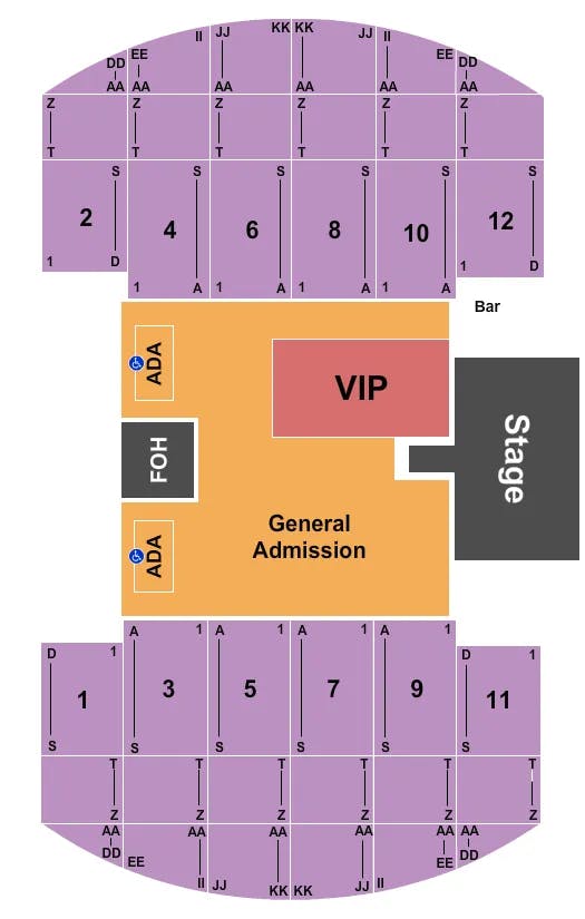  END STAGE GA VIP FLOOR Seating Map Seating Chart