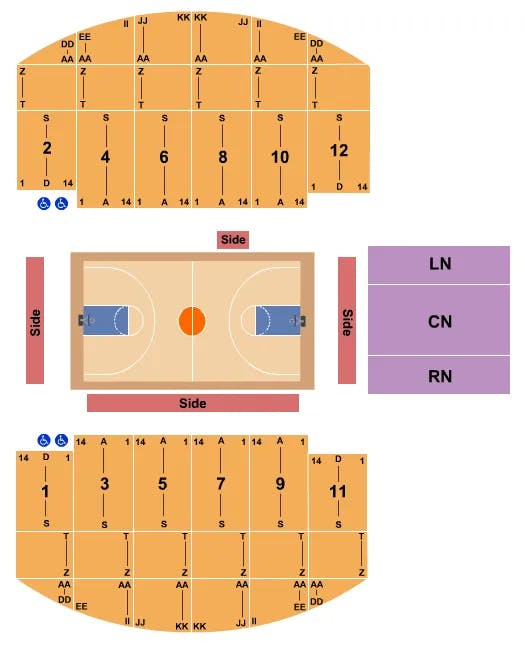  HARLEM GLOBETROTTERS Seating Map Seating Chart