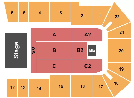 ENDSTAGE AA FRONT Seating Map Seating Chart
