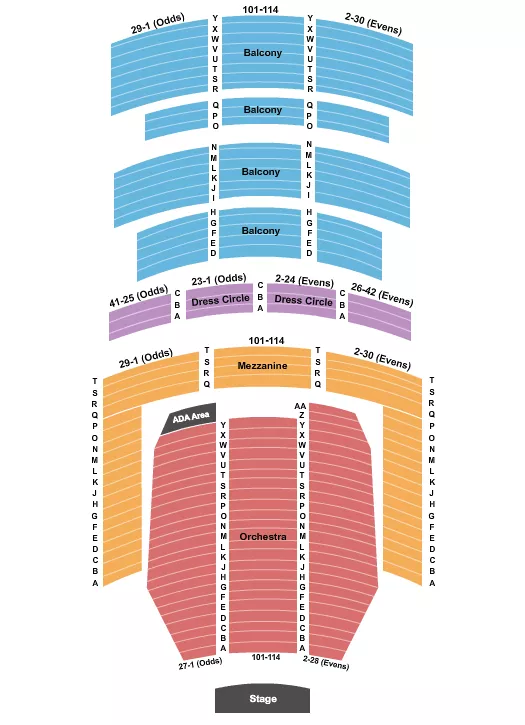 ALABAMA THEATRE BIRMINGHAM ENDSTAGE FLOOR Seating Map Seating Chart