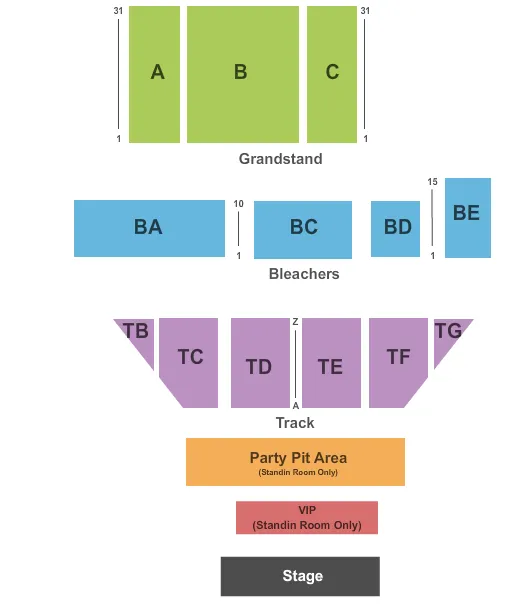 ALLEN COUNTY FAIRGROUNDS OH KANE BROWN Seating Map Seating Chart