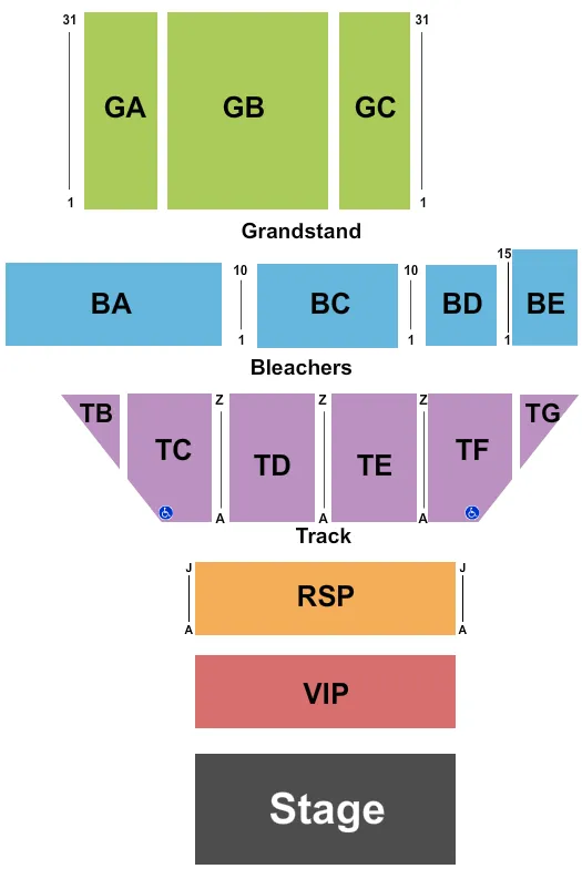 ALLEN COUNTY FAIRGROUNDS OH ENDSTAGE 2 Seating Map Seating Chart