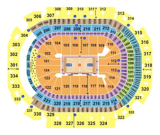 BASKETBALL GLOBETROTTERS Seating Map Seating Chart