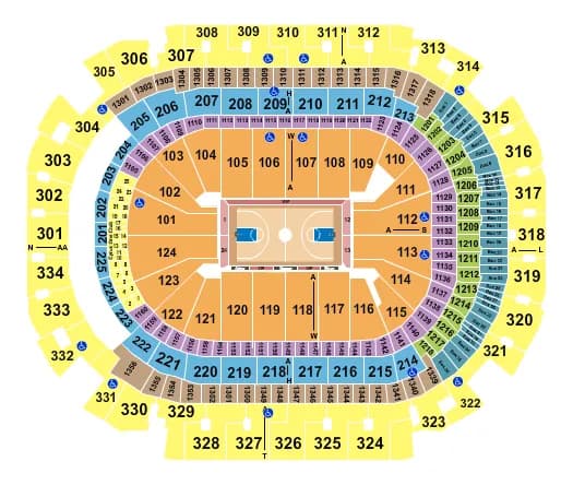 BASKETBALL COLLEGE Seating Map Seating Chart
