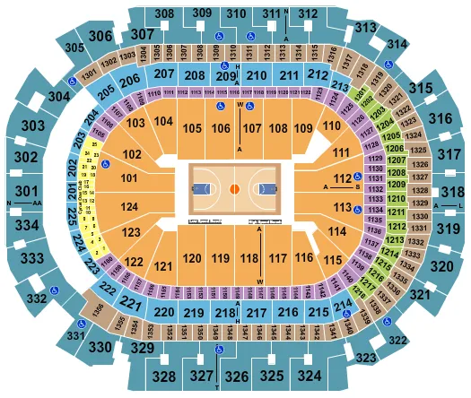 NCAA BASKETBALL Seating Map Seating Chart