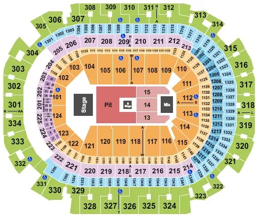 NINE INCH NAILS Seating Map Seating Chart