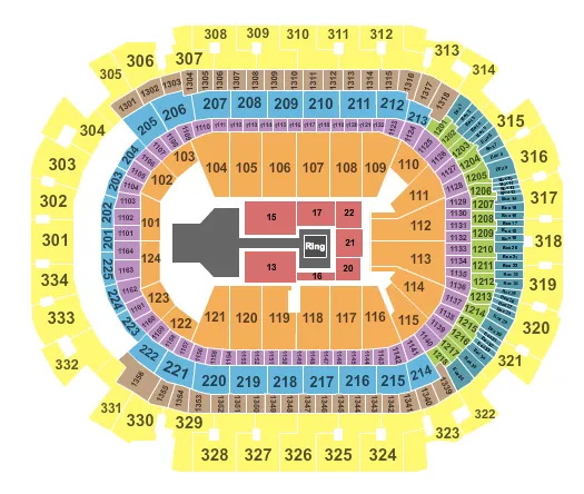 WWE 2 Seating Map Seating Chart