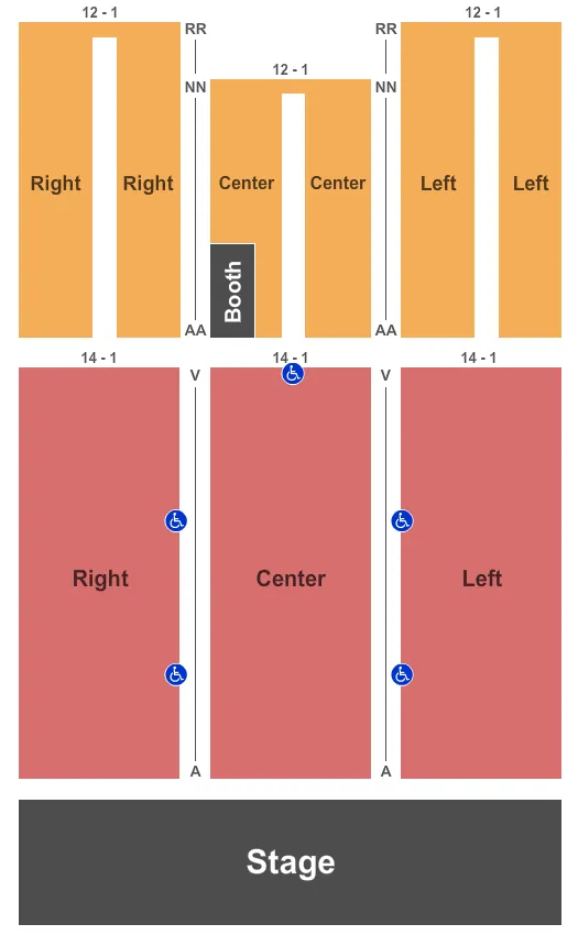 STAR PAVILION AT AMERISTAR CASINO AND HOTEL KANSAS CITY END STAGE Seating Map Seating Chart