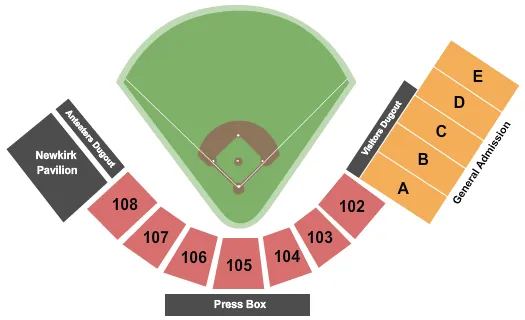 BASEBALL Seating Map Seating Chart