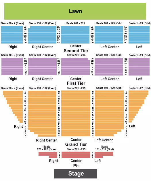 ENDSTAGE W PIT Seating Map Seating Chart