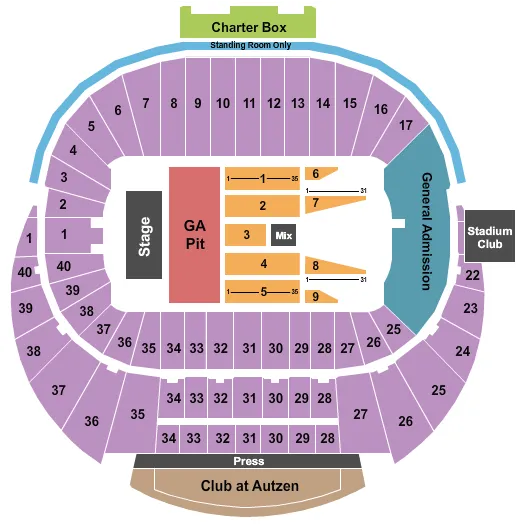 DEAD AND COMPANY Seating Map Seating Chart