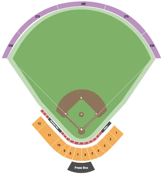 BAILEY BRAYTON FIELD BASEBALL Seating Map Seating Chart