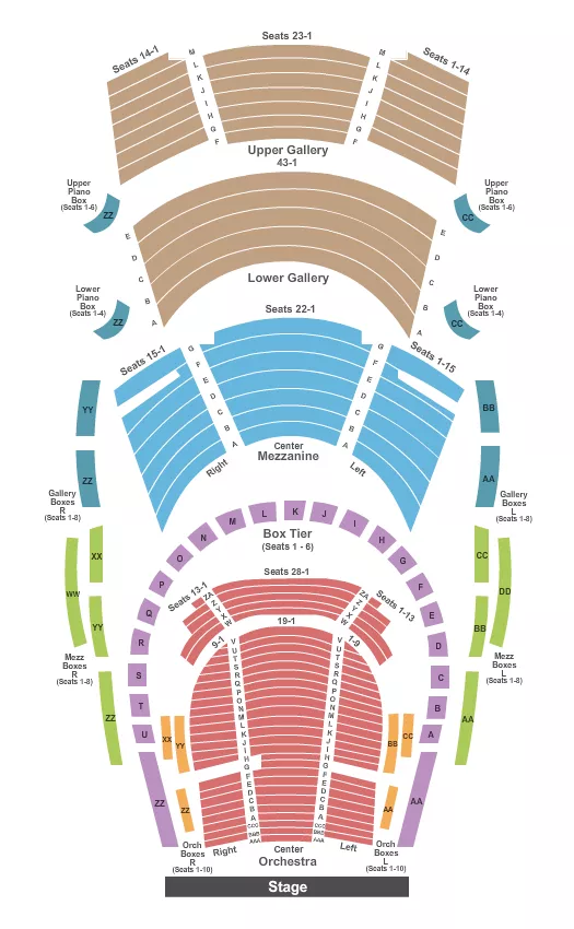END STAGE Seating Map Seating Chart