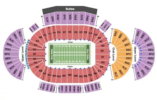 FOOTBALL Seating Map Seating Chart
