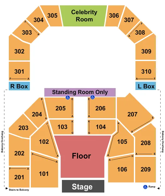 END STAGE Seating Map Seating Chart