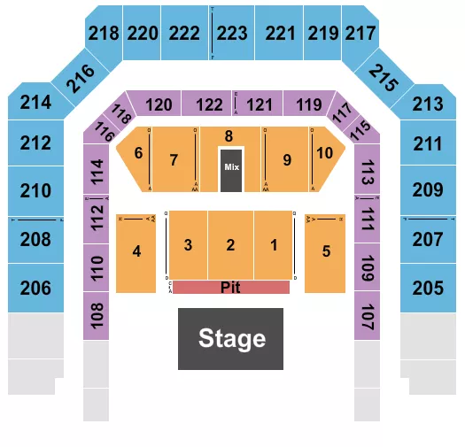 ENDSTAGE PIT 5 Seating Map Seating Chart