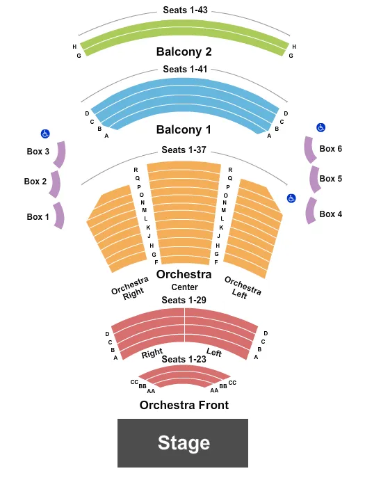 END STAGE Seating Map Seating Chart