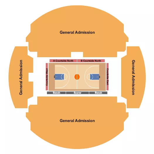 BASKETBALL GA Seating Map Seating Chart