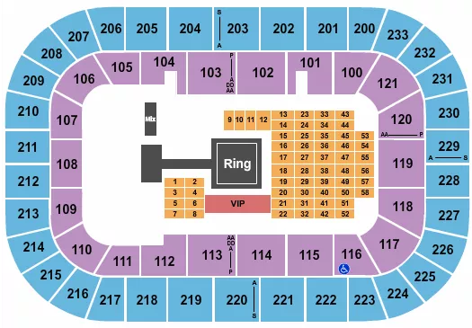 MMA 2 Seating Map Seating Chart