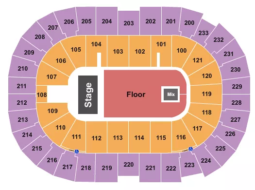 ENDSTAGE GA FLOOR Seating Map Seating Chart