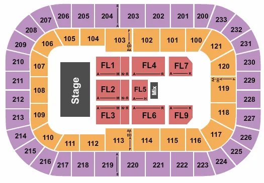 END STAGE Seating Map Seating Chart