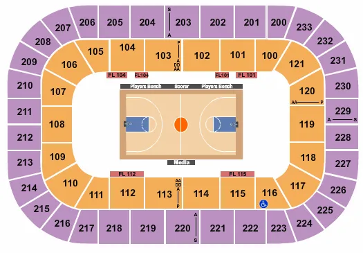 BASKETBALL NCAA TOURNEY Seating Map Seating Chart