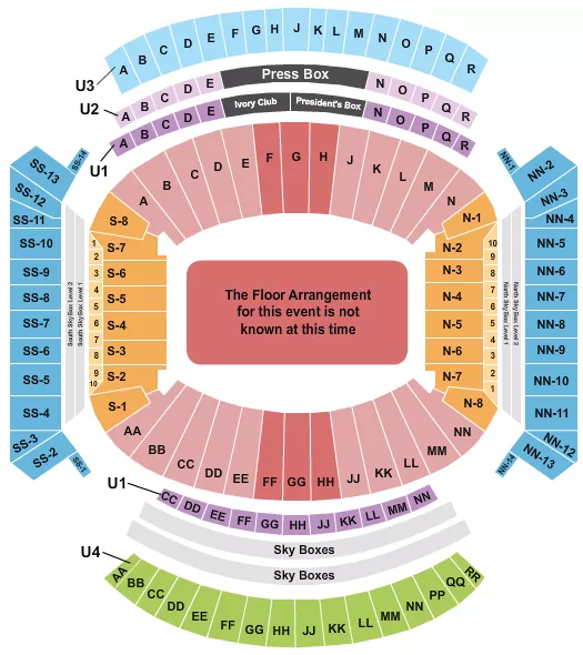 BRYANT DENNY STADIUM GENERIC FLOOR Seating Map Seating Chart