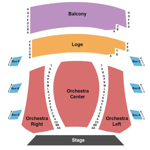 END STAGE Seating Map Seating Chart