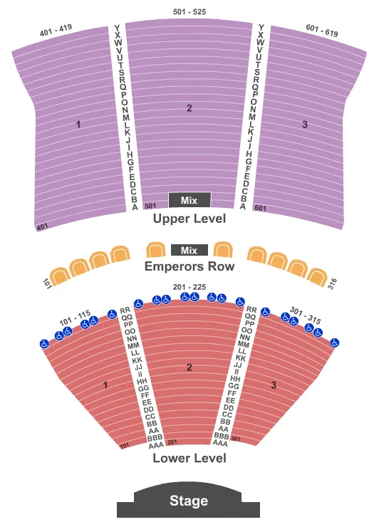 END STAGE Seating Map Seating Chart