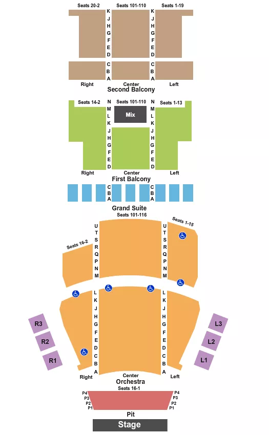CAROLINA THEATRE DURHAM ENDSTAGE PIT 3 Seating Map Seating Chart
